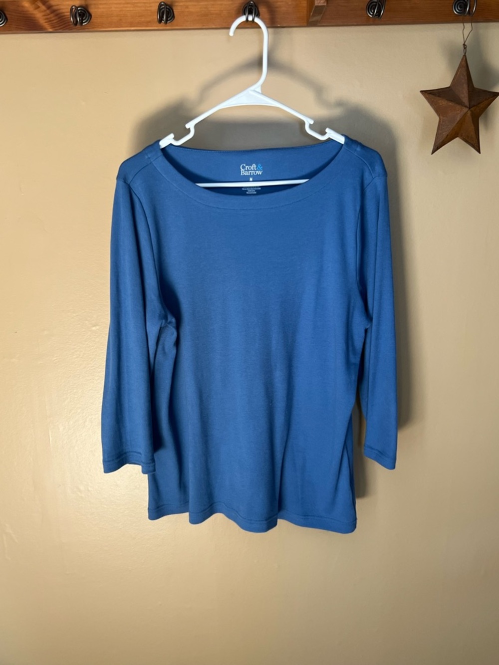croft & barrow Blue Women's Boatneck Long Sleeve Top